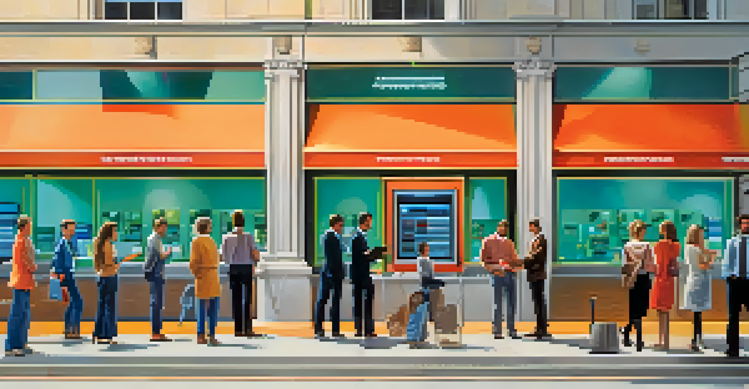 An illustration showing the evolution of financial systems, with a traditional bank on one side and a modern decentralized platform on the other, highlighting collaboration and innovation.