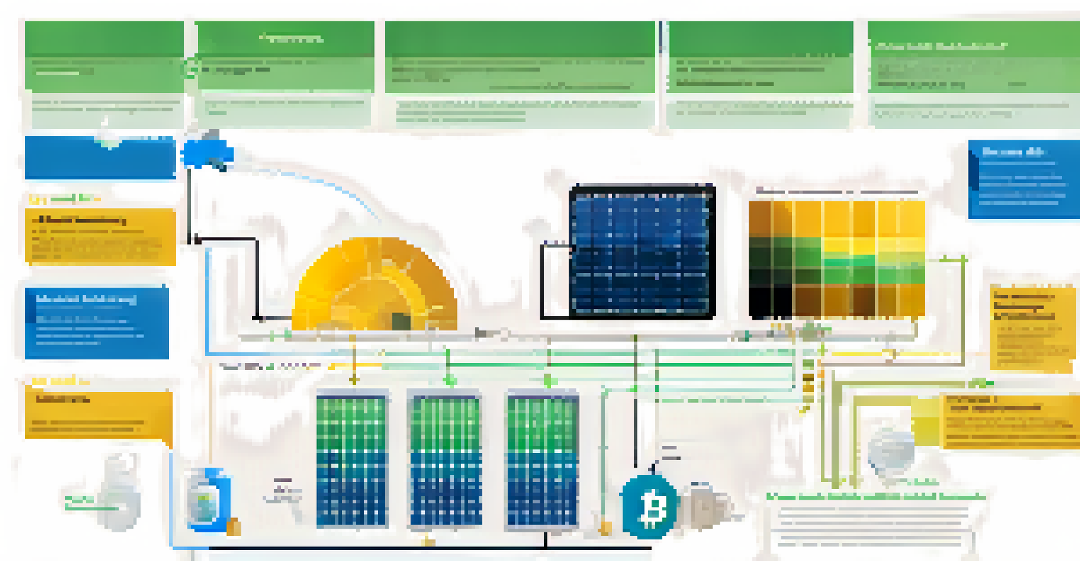 A colorful infographic showing the environmental impact of Bitcoin mining, including energy consumption comparisons and representations of renewable energy and legislation.