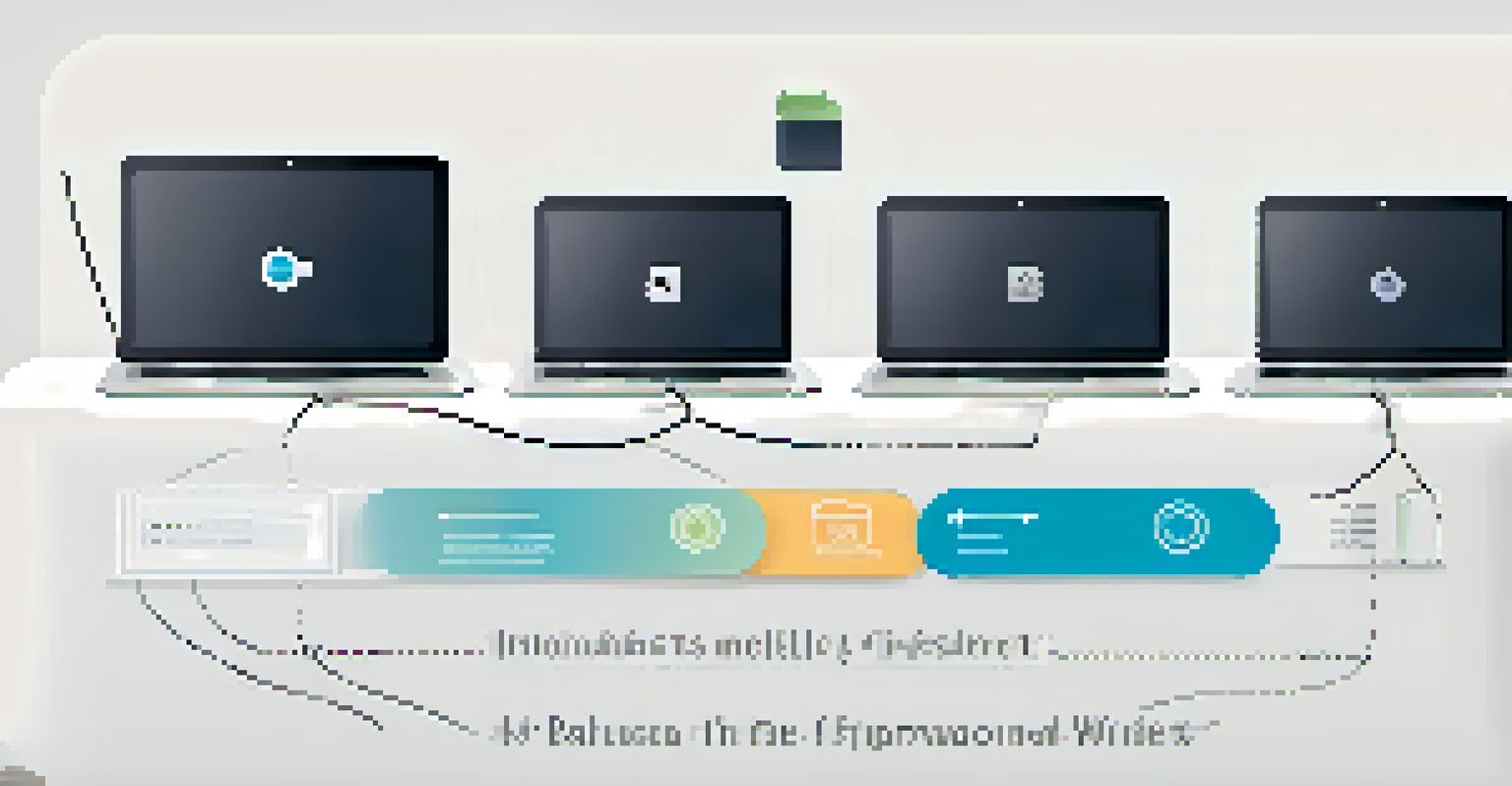 A visual guide depicting the steps to set up a desktop wallet for Bitcoin, with icons and numbered instructions on a clean background.