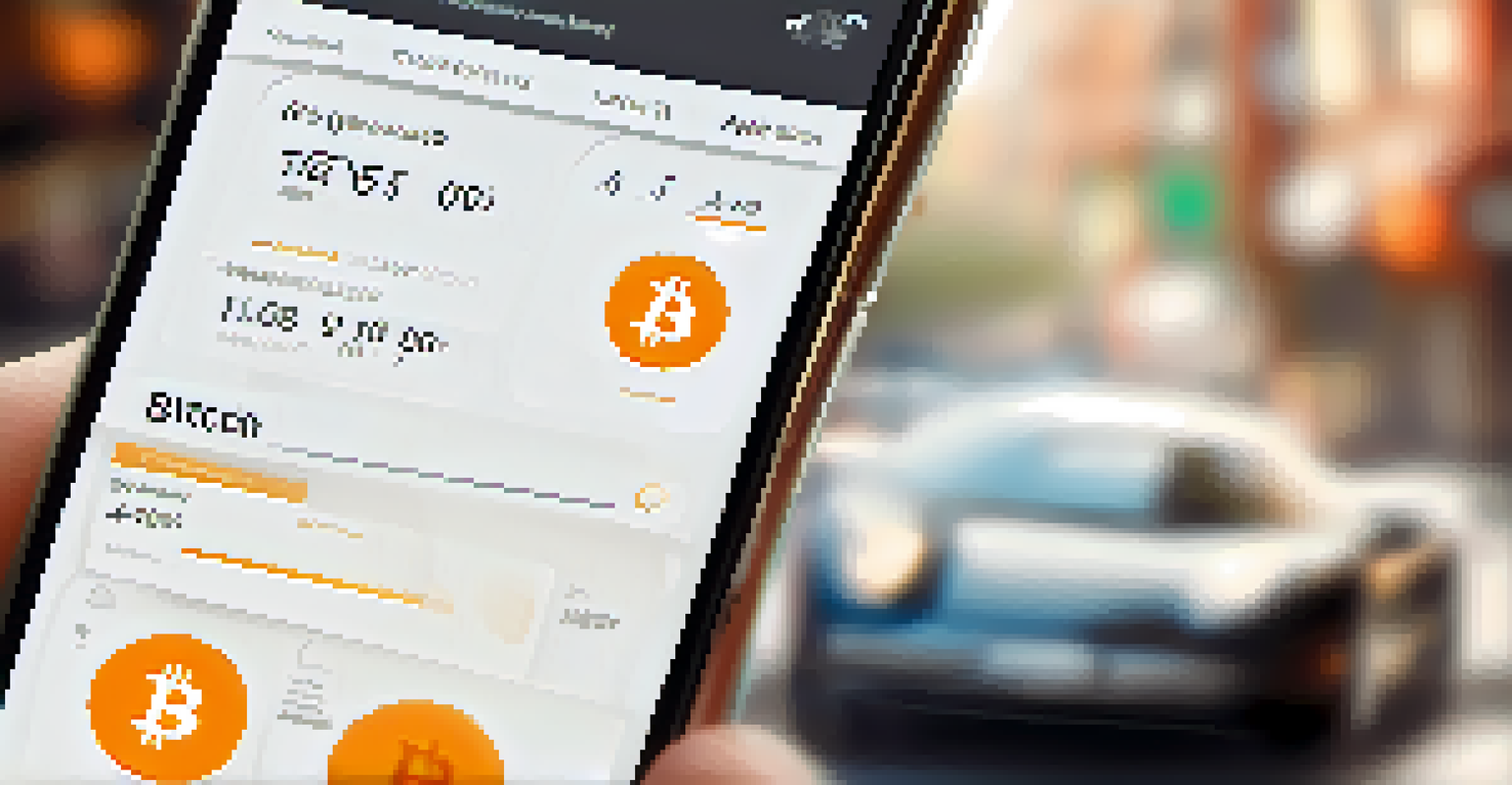 A close-up view of a smartphone displaying a Bitcoin wallet interface with a transaction in progress.