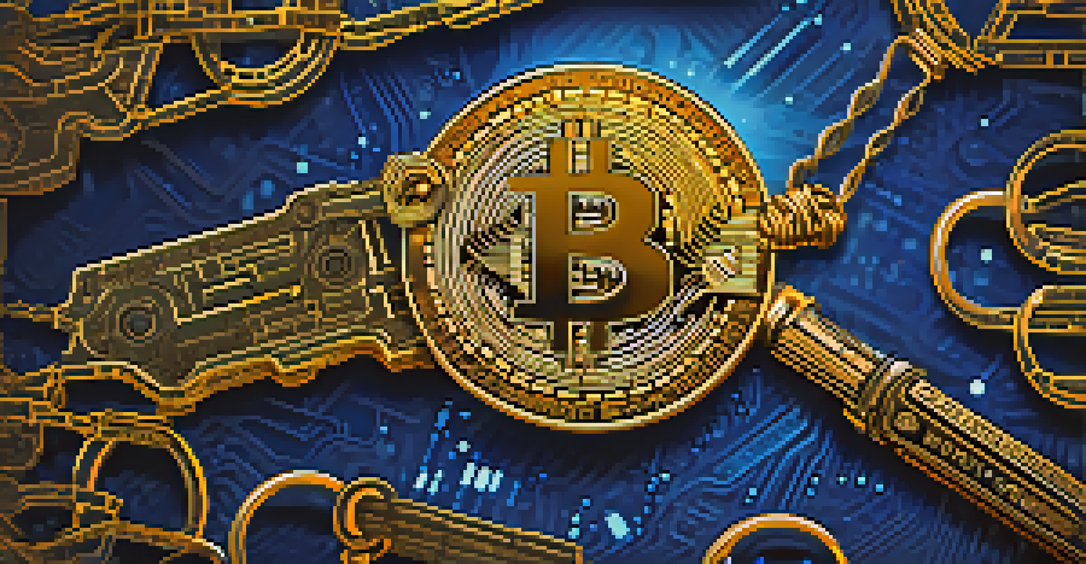 Artistic keys made of code representing Bitcoin wallets, with glowing Bitcoin symbols.