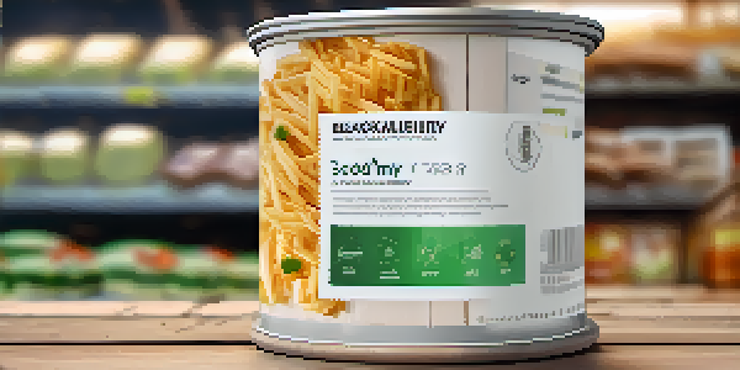A close-up of a food product with a digital overlay showing a blockchain ledger for traceability.