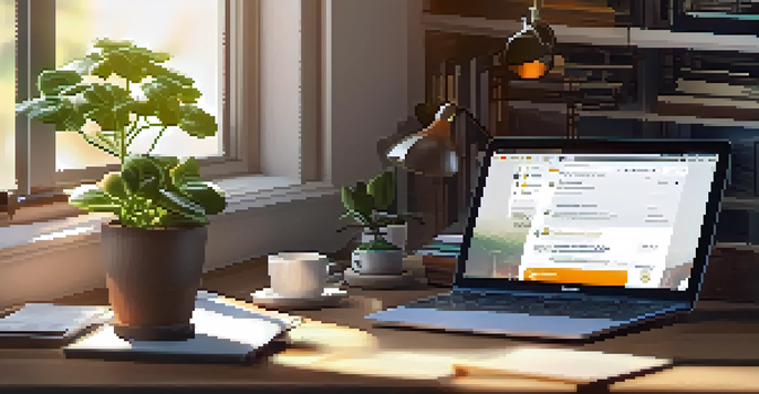 A modern workspace with a laptop showing a Bitcoin payment gateway, surrounded by cryptocurrency documents, a smartphone with a Bitcoin wallet app, and a potted plant, illuminated by natural light.