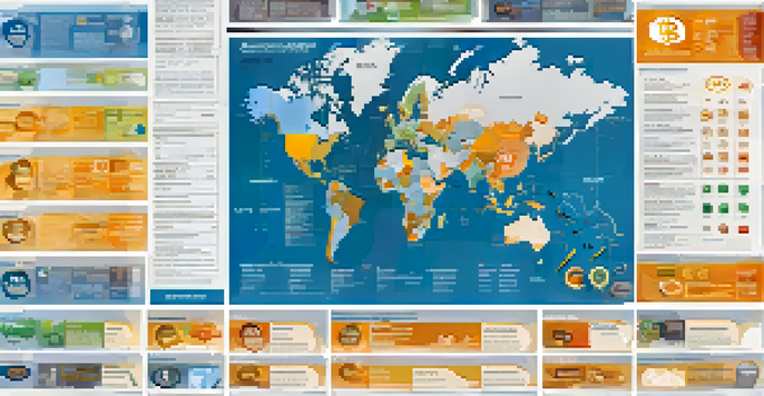 An infographic showing global Bitcoin tax classifications with a world map, icons for property, currency, and commodity, and graphs for tax rates.