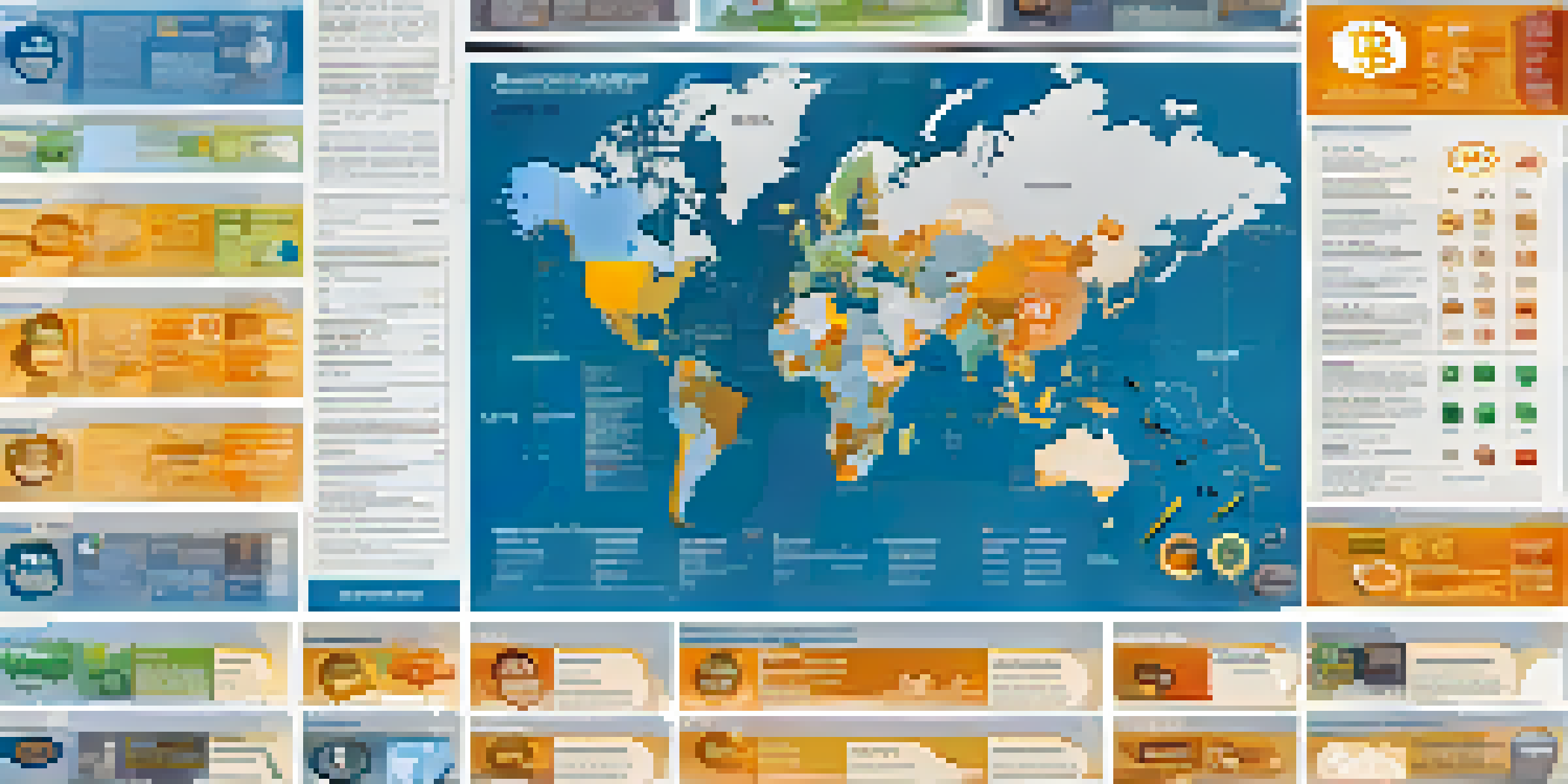 An infographic showing global Bitcoin tax classifications with a world map, icons for property, currency, and commodity, and graphs for tax rates.
