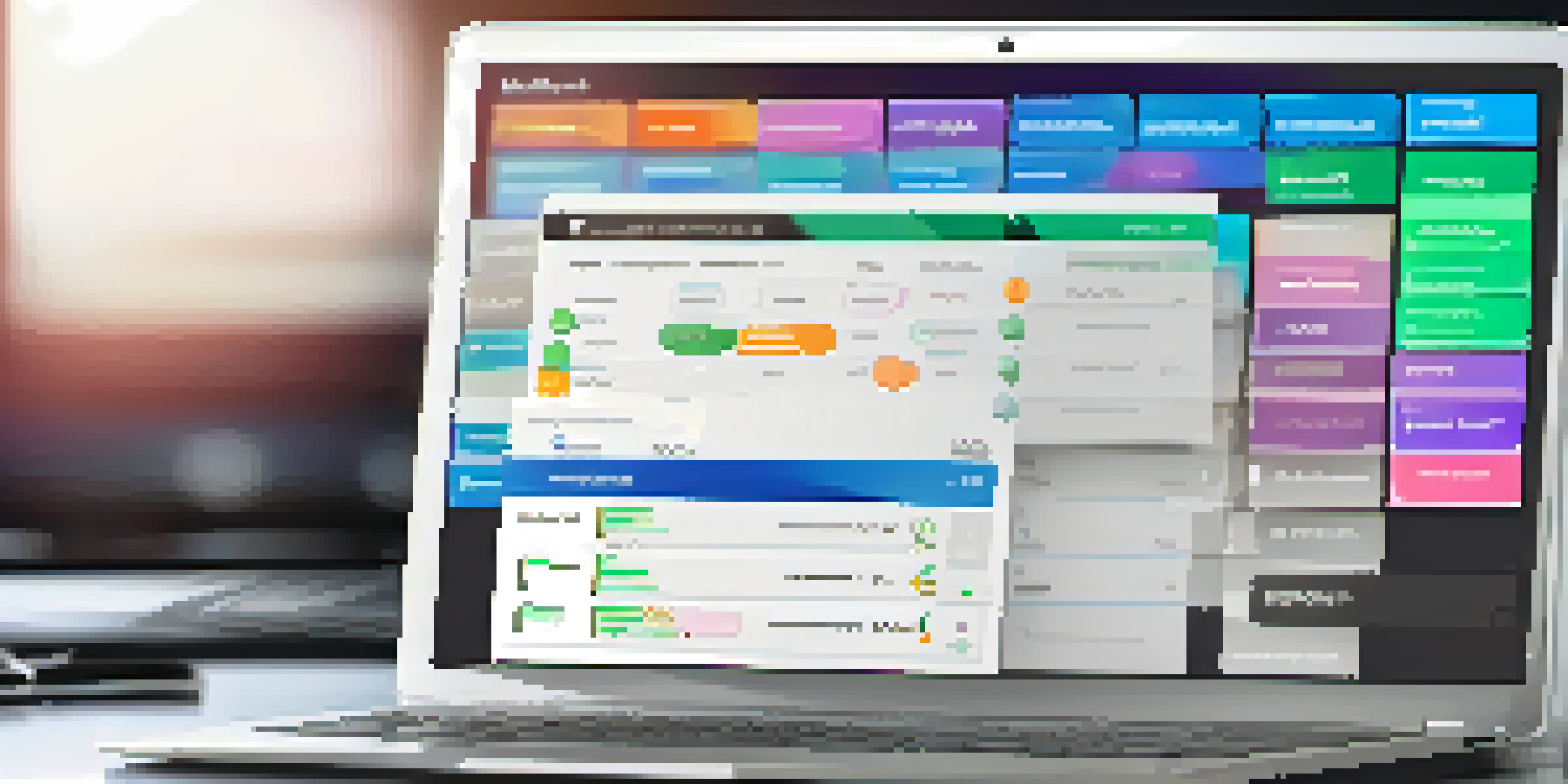 A modern laptop displaying a cryptocurrency wallet interface with multiple keys for transactions, set in a minimalistic office environment.