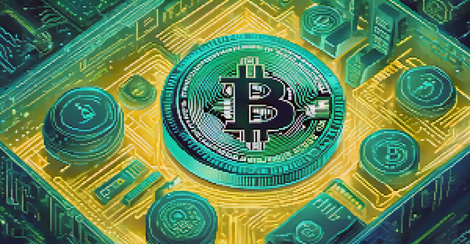 An illustration of a vault with a golden key representing Bitcoin wallet keys, surrounded by digital symbols.