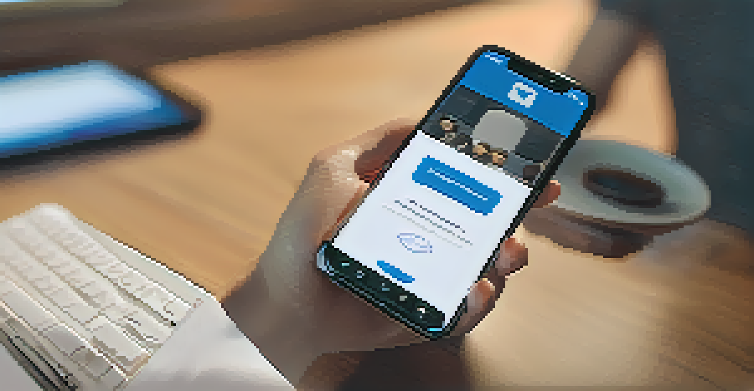 Close-up of hands holding a smartphone showing a digital identity interface.