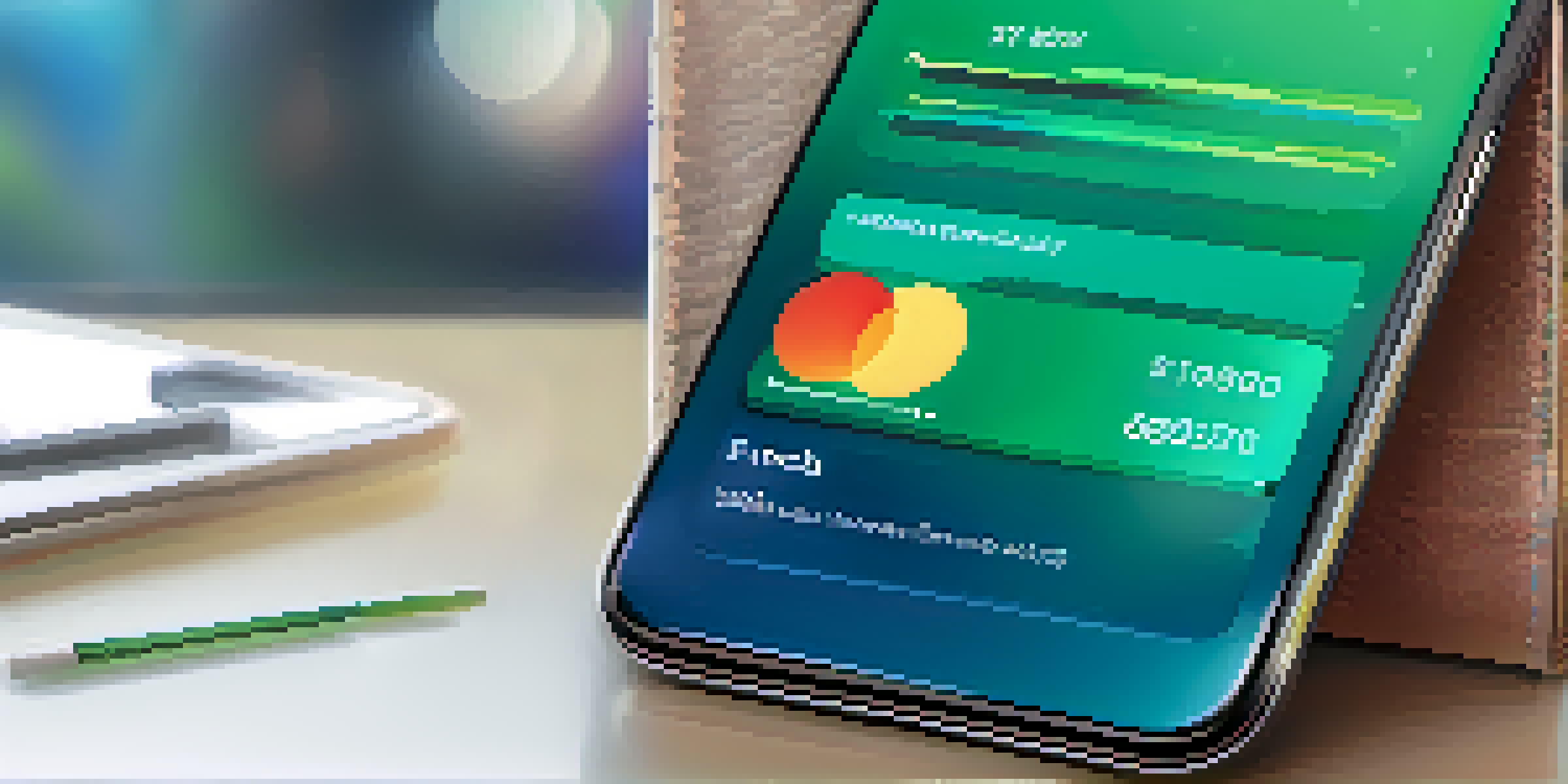 A smartphone displaying a digital wallet application with a user-friendly interface, set against a soft gradient background.
