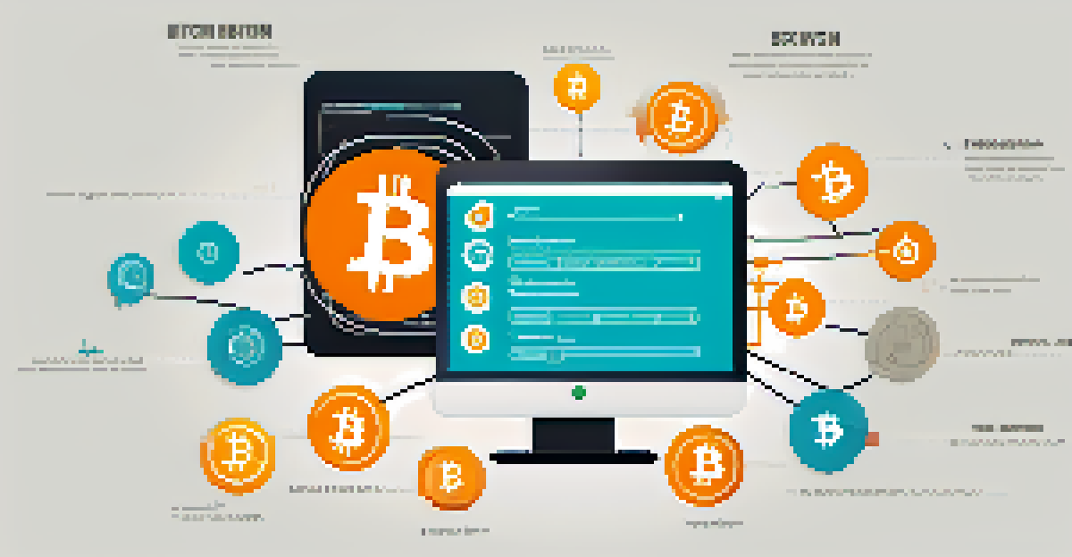 An infographic showing steps to securely transfer Bitcoin with icons and colorful accents on a white background.