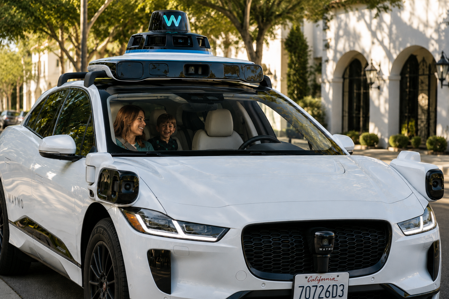 Una familia viaja en un Waymo