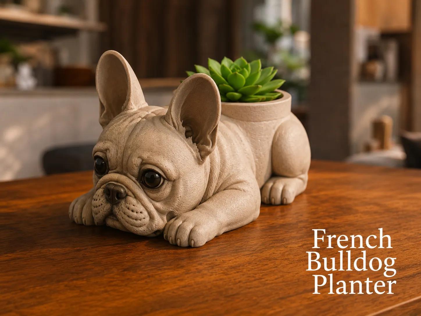 French bulldog planter
