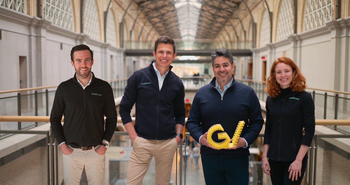 Wealth.com founders at GV (Google Ventures) office in the Ferry Building in San Francisco after Series A announcement