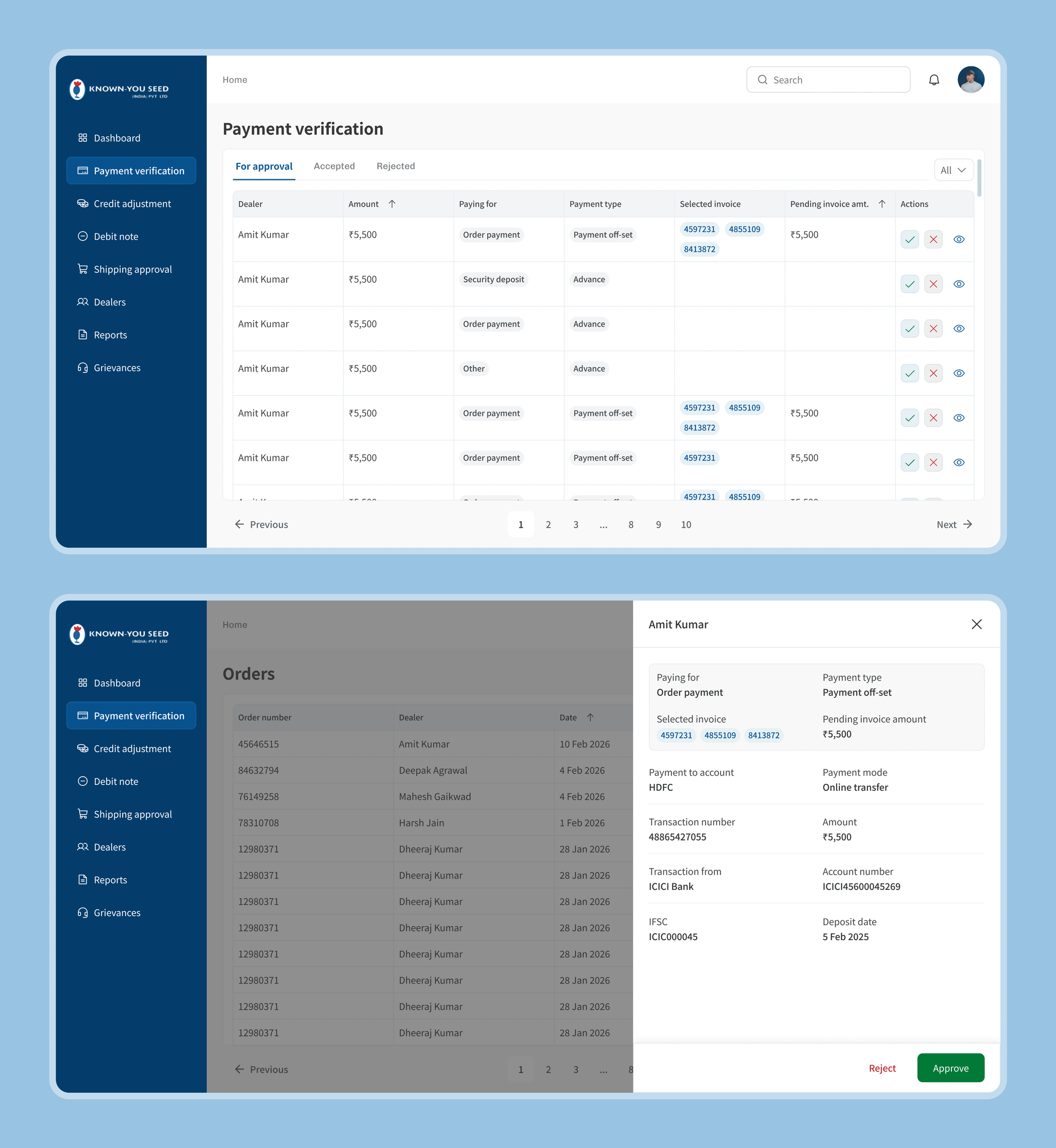 Connecting payment submission and verification