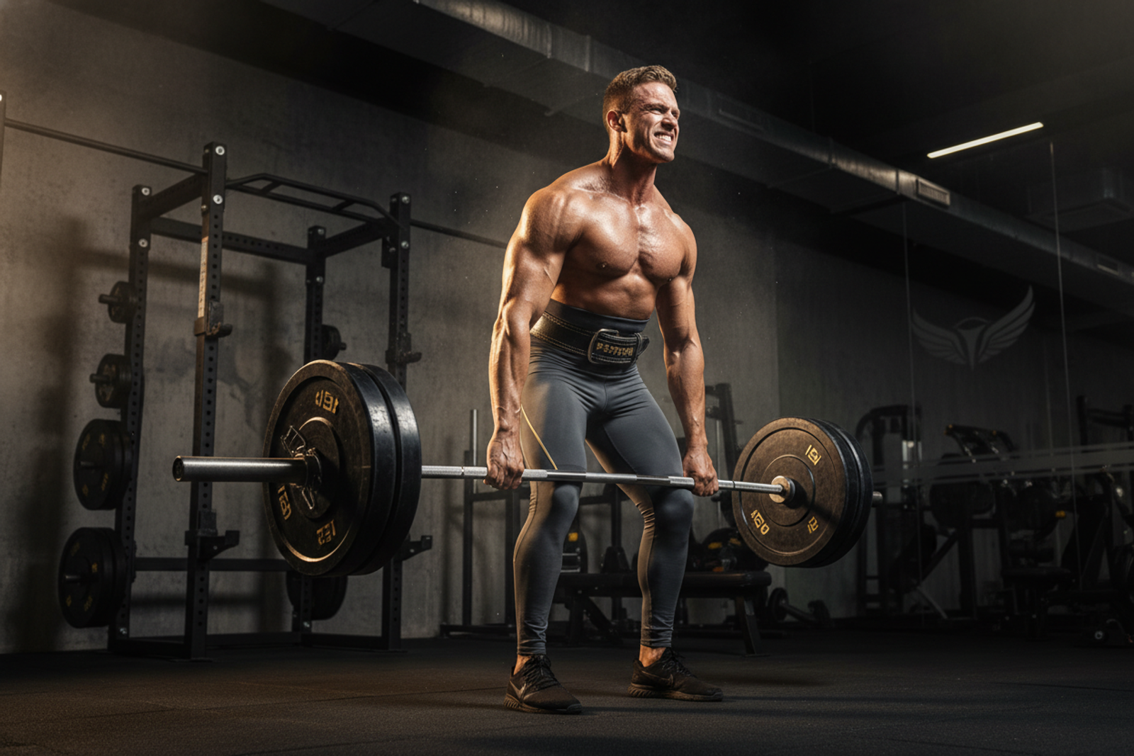Athlete preparing for a heavy compound lift