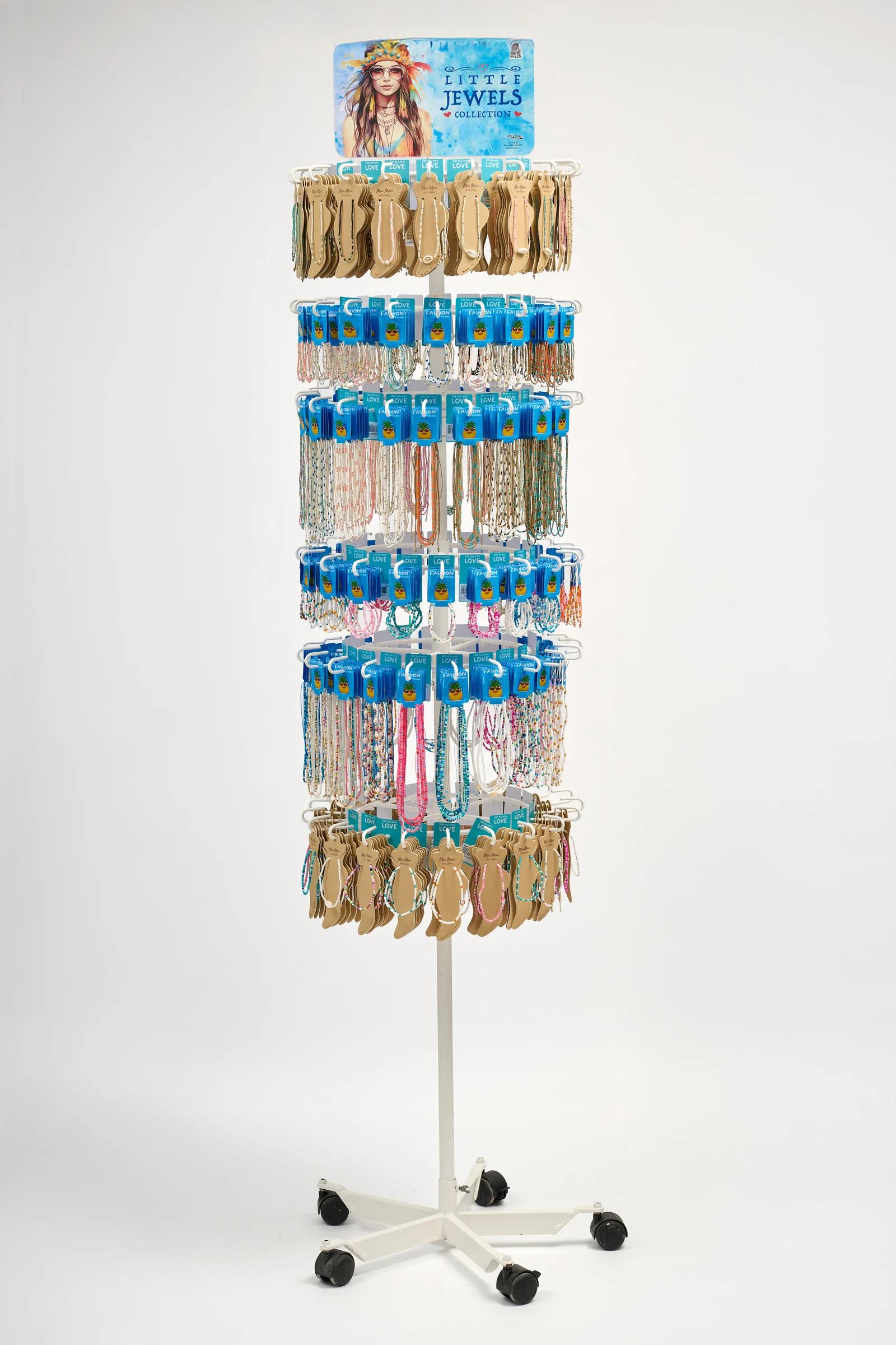 Seed bead jewellery display stand with stock | Mic-Mac