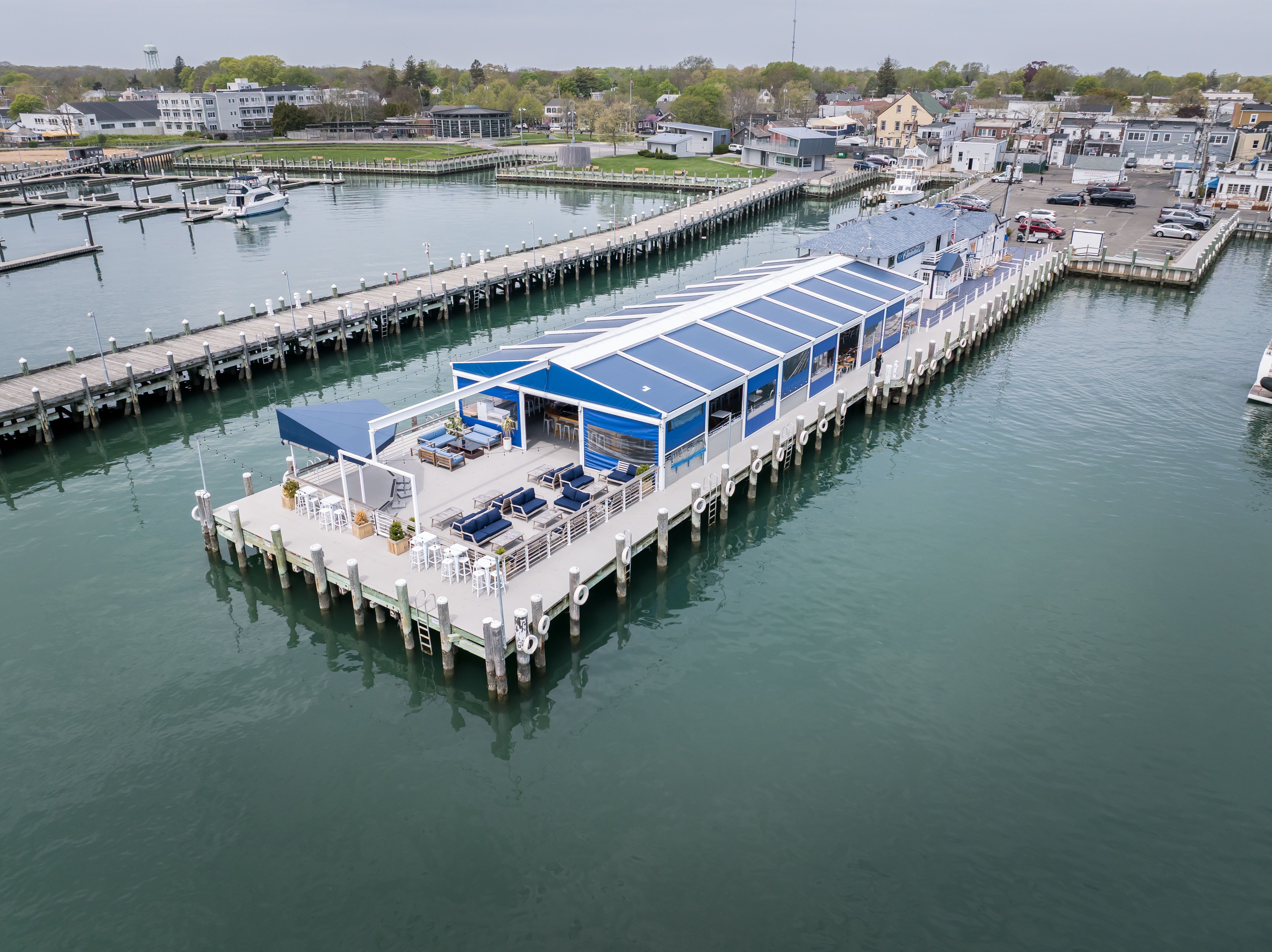 Aerial view of the marina