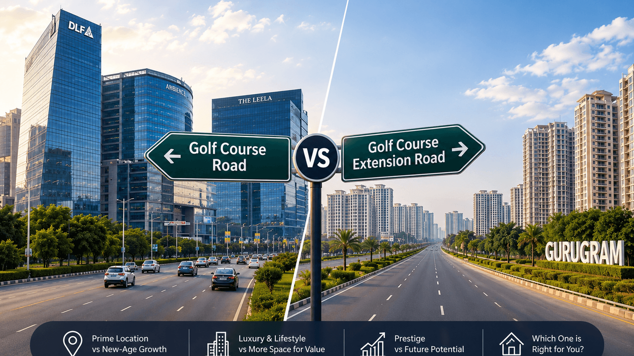 Golf Course Road vs Golf Course Extension Road Gurgaon