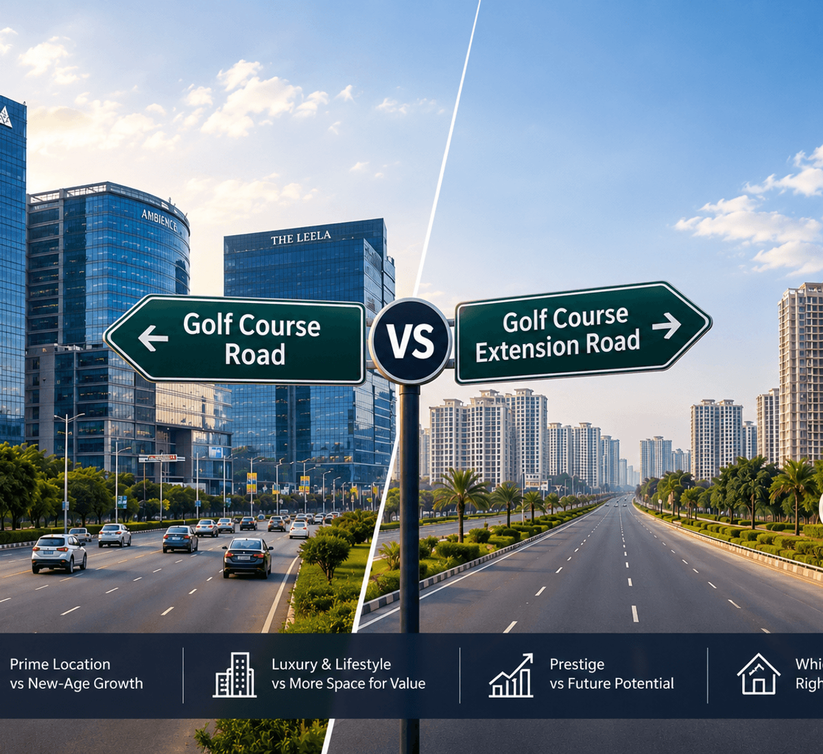 Golf Course Road vs Golf Course Extension Road Gurgaon