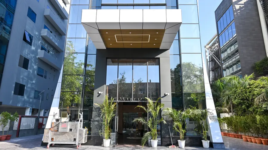 AIHP Skyline building facade and entrance, Sector 32 Gurgaon