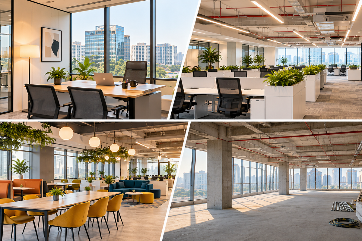 Serviced Office vs Managed Office vs Coworking vs Conventional Lease