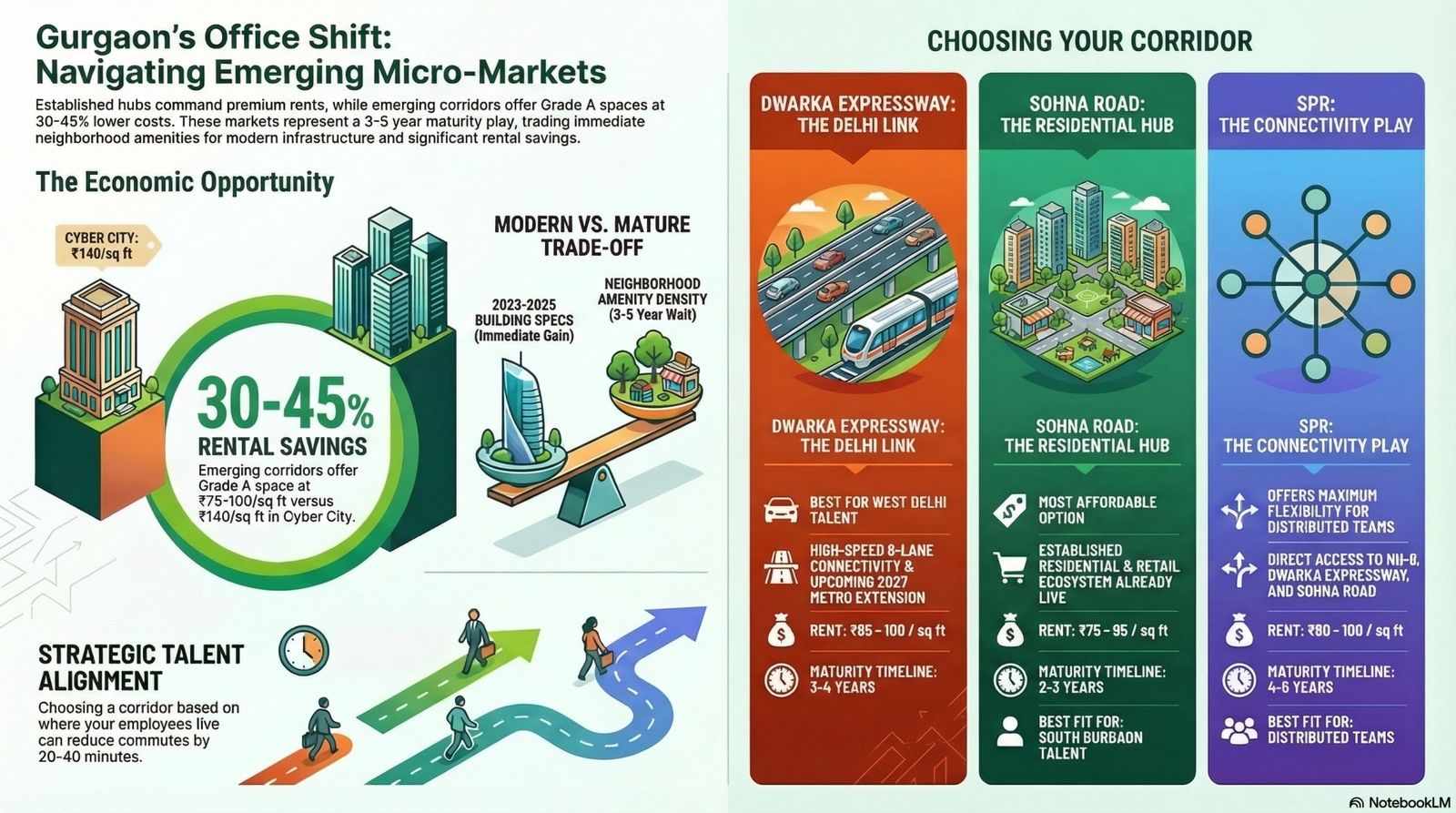 Growing office districts in Gurgaon