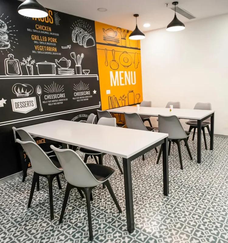 Common cafeteria on the lower ground floor, AIHP Tower Gurgaon
