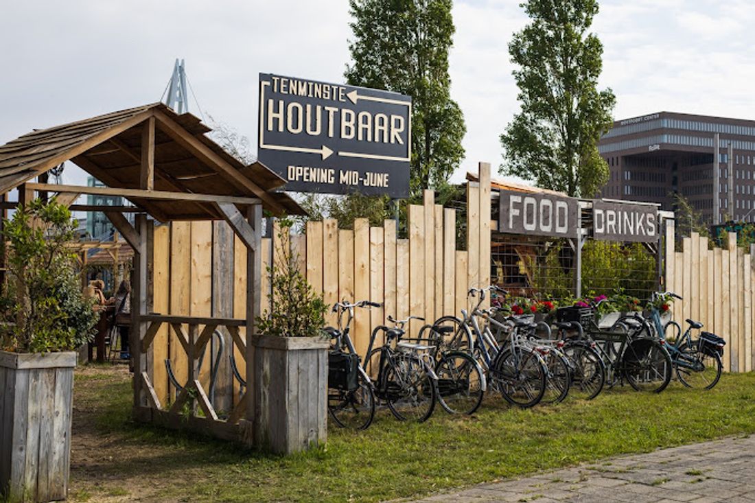 Foto van Houtbaar Haarlem, Woudplein 2, 2031 CZ Haarlem, BeterBoompje pick-up; duurzame kerstboom met kluit huren/ophalen, creatieve hotspot.
