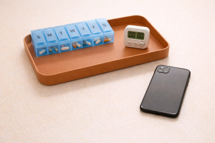 Pill Organizers, Reminders, and Medication Check Systems