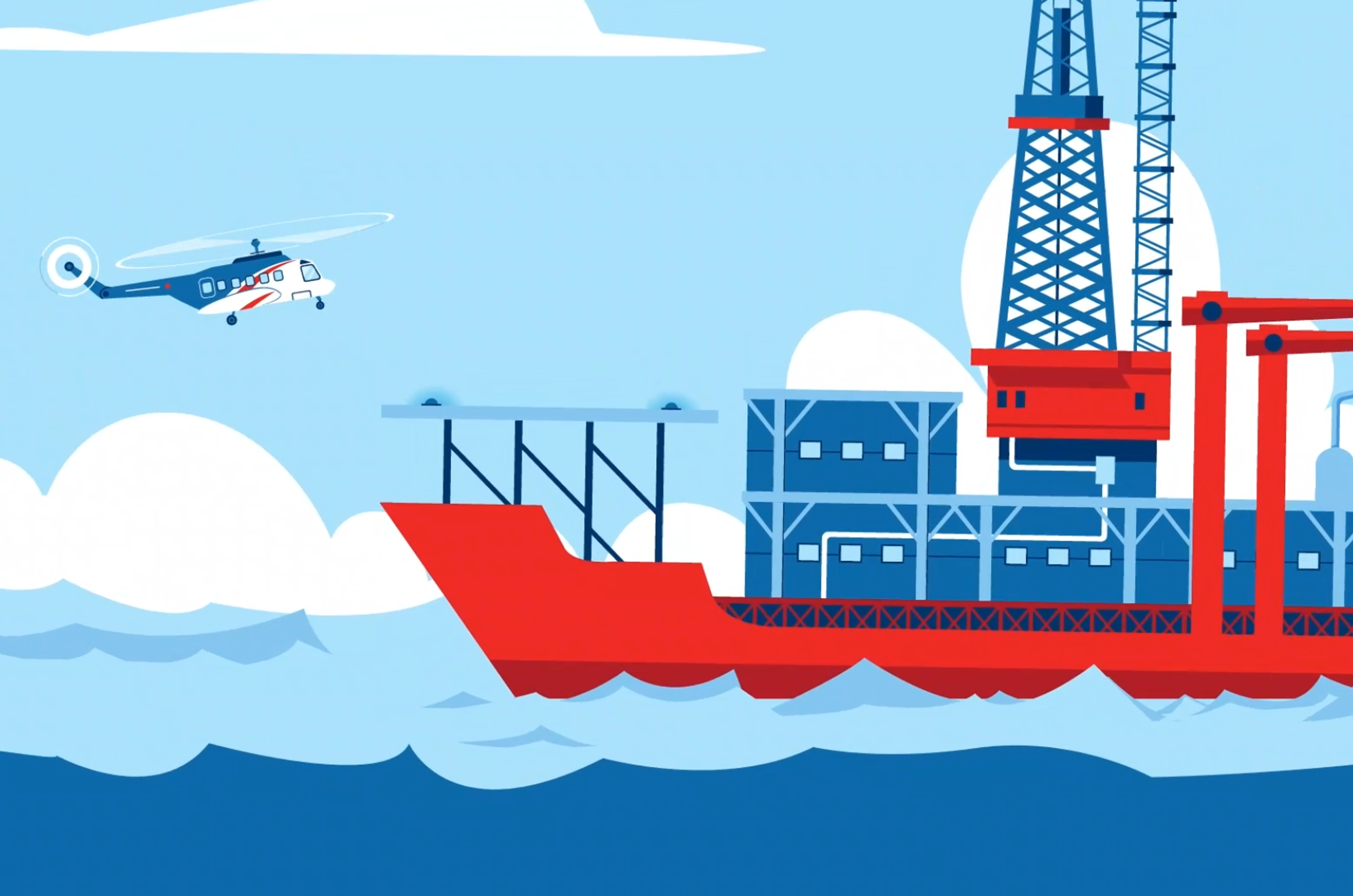 An illustration of a Helideck Monitoring system