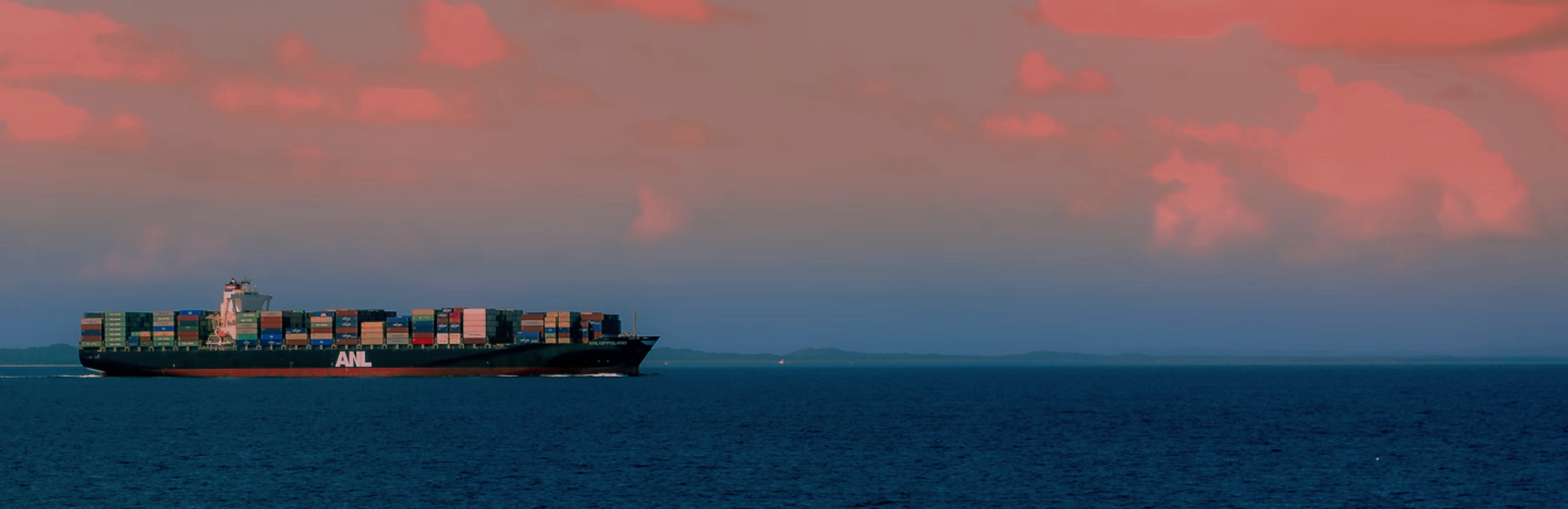 Container ship on the ocean