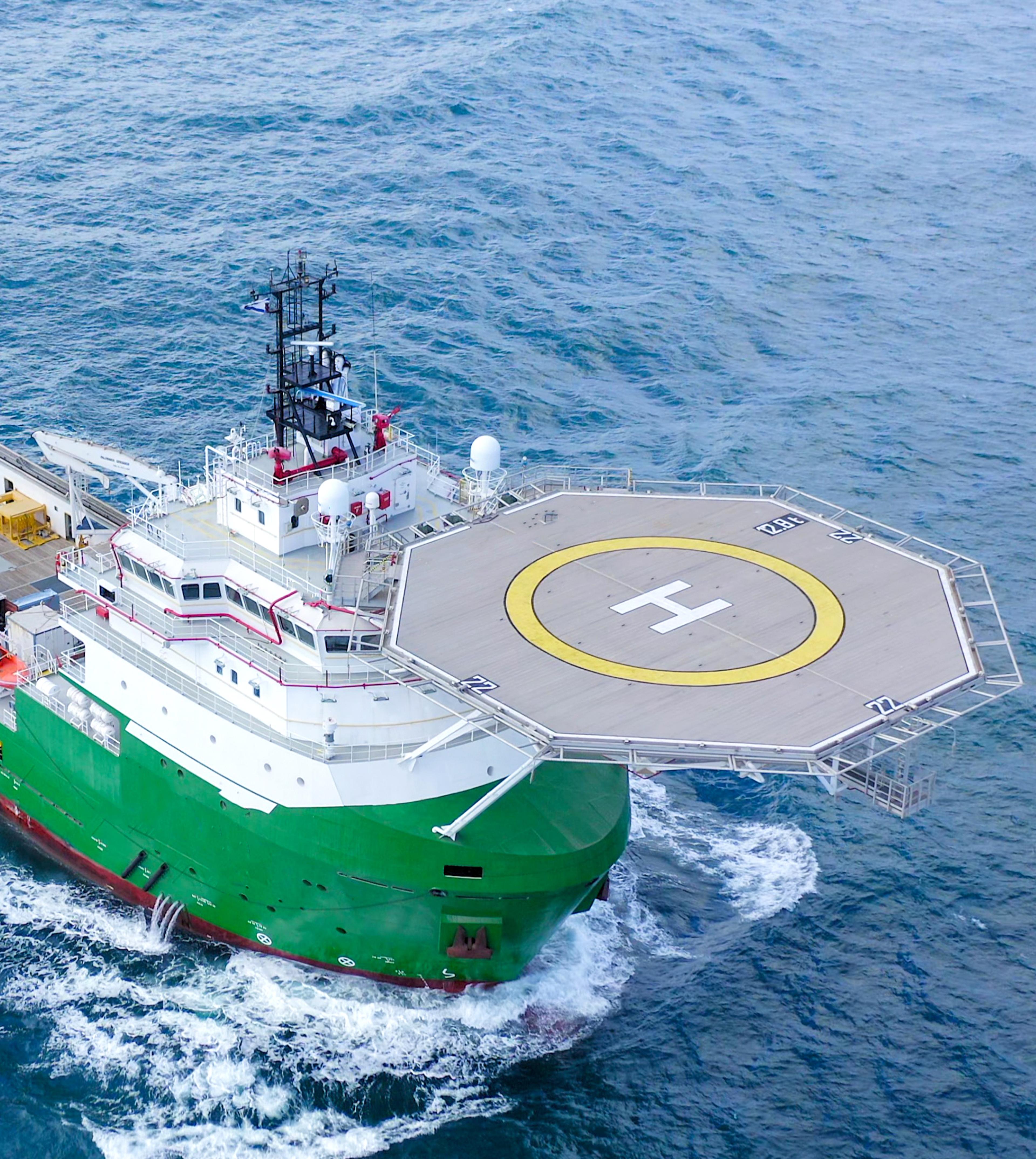 a picture of a Helideck on a vessel
