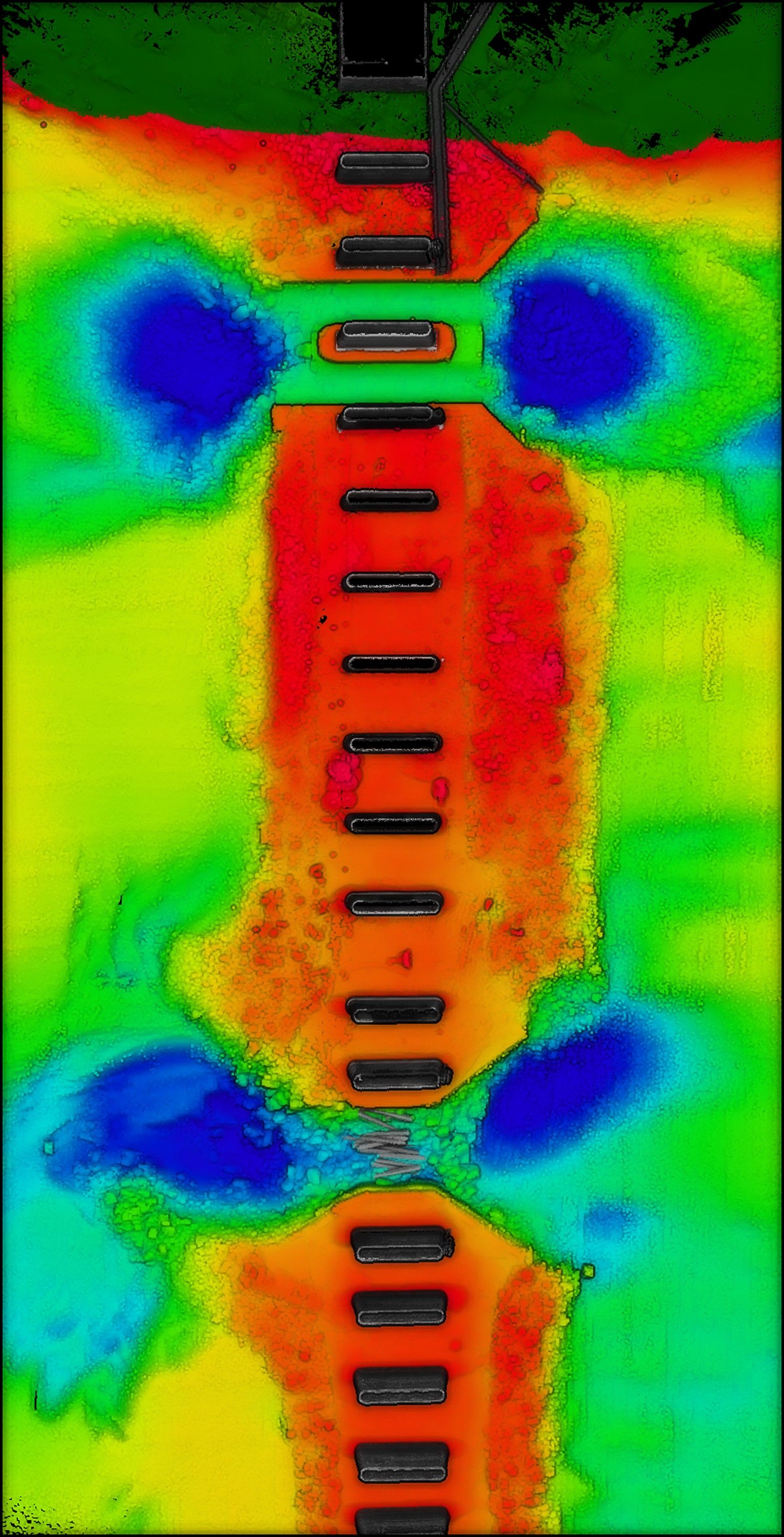 Bathymetry of bridge