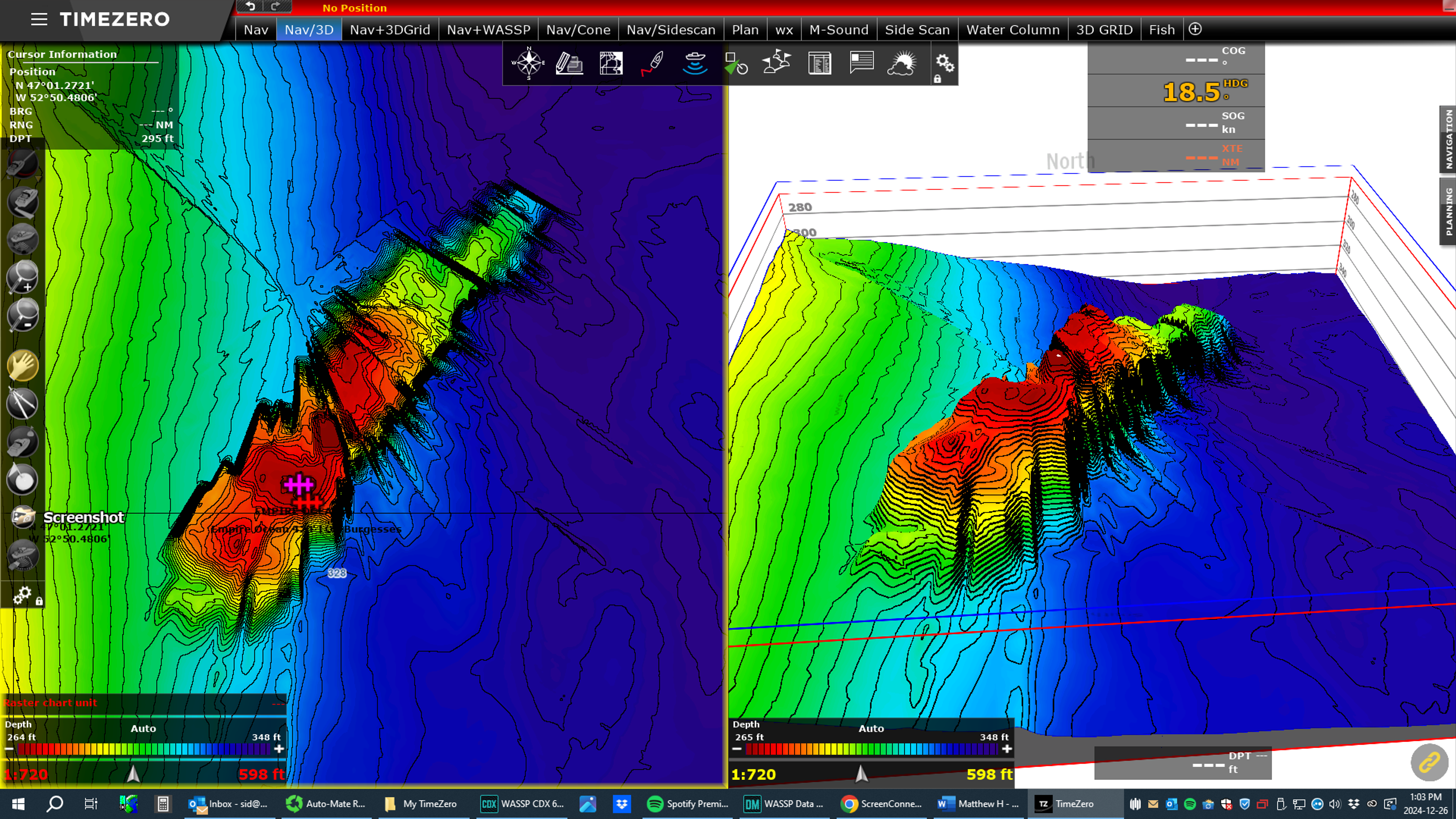 A multicoloured bathymetric scan of a shipwreck