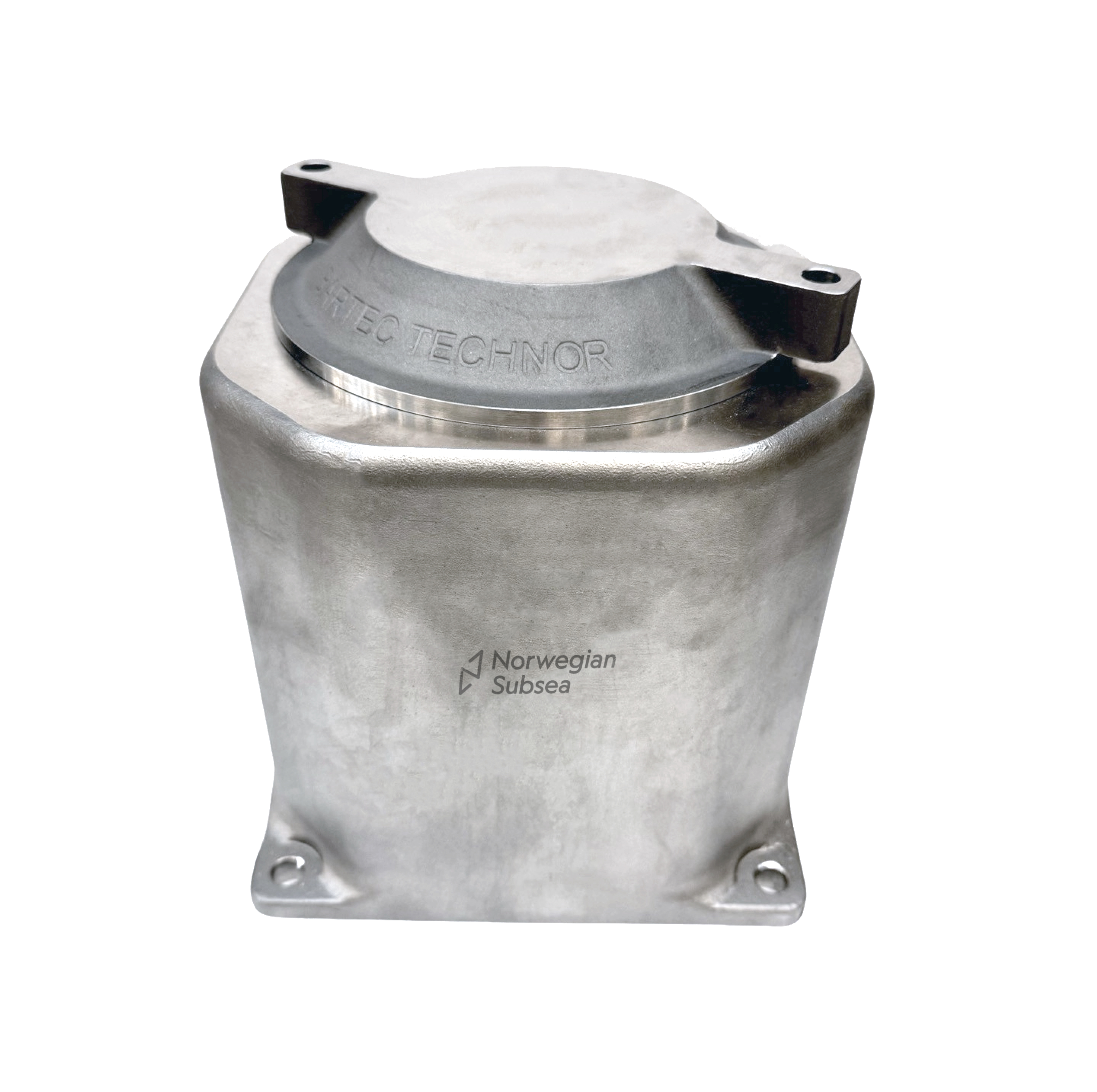 image of the MRU ex. A metal cylinder with attachments and a cap,