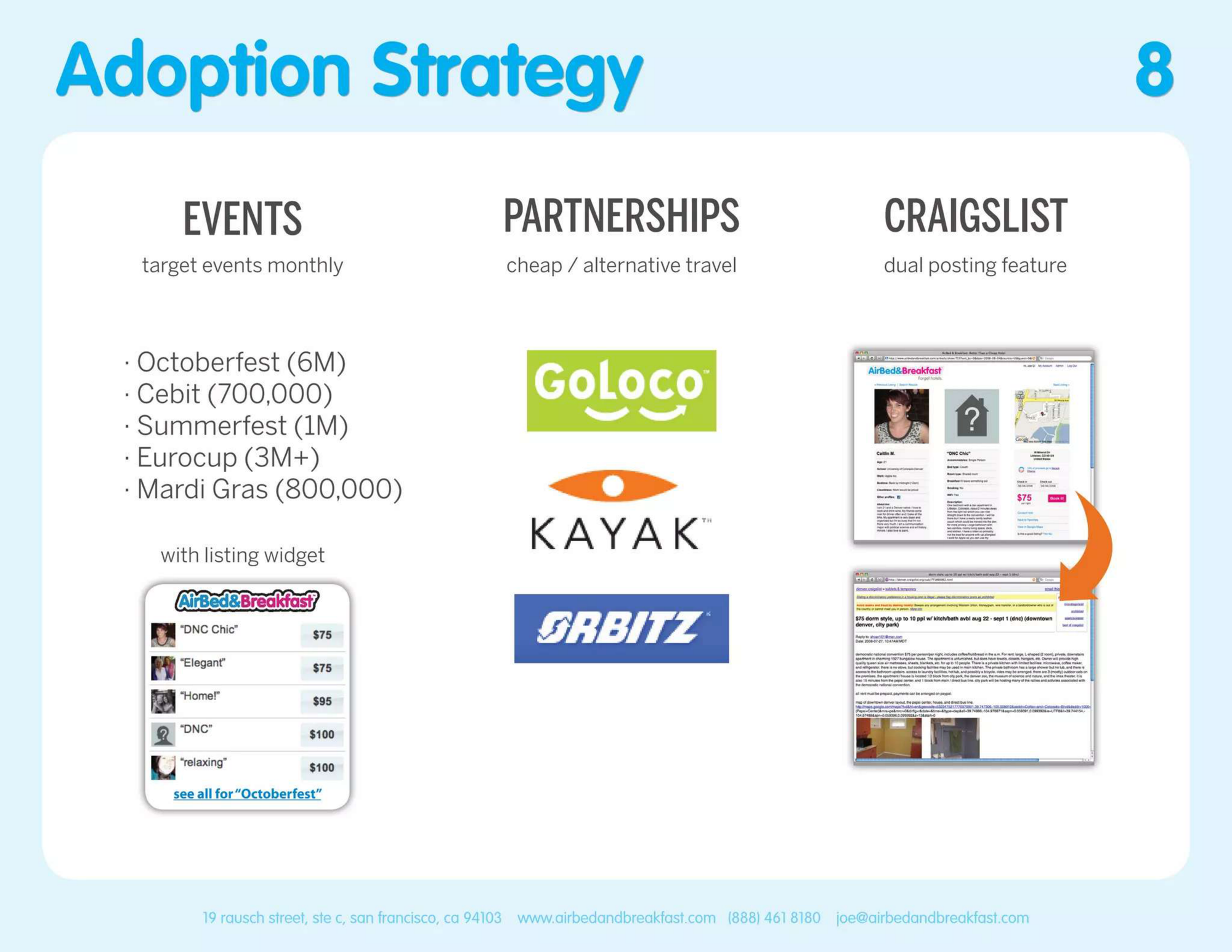 Airbnb pitch deck — slide 8