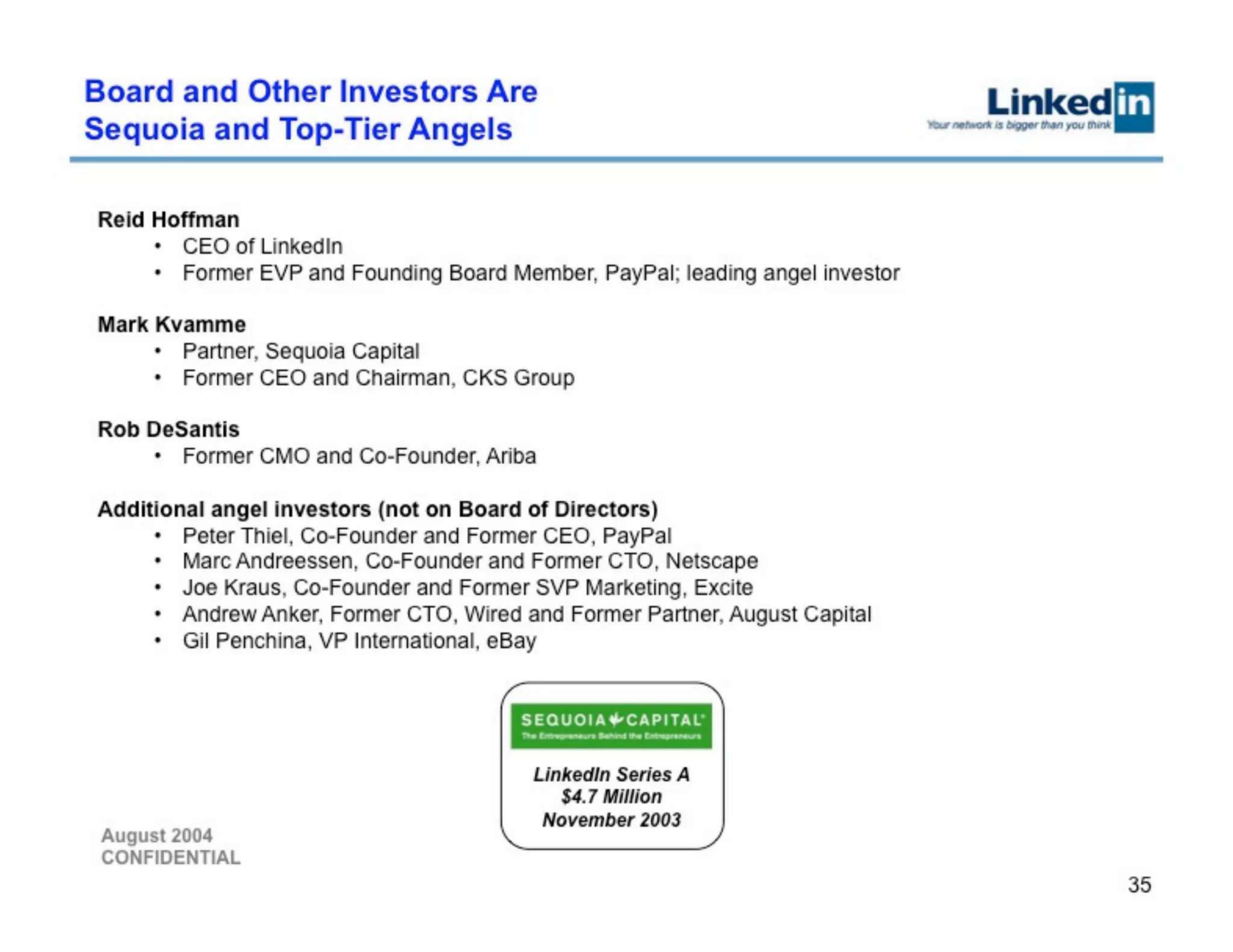 LinkedIn pitch deck — slide 35