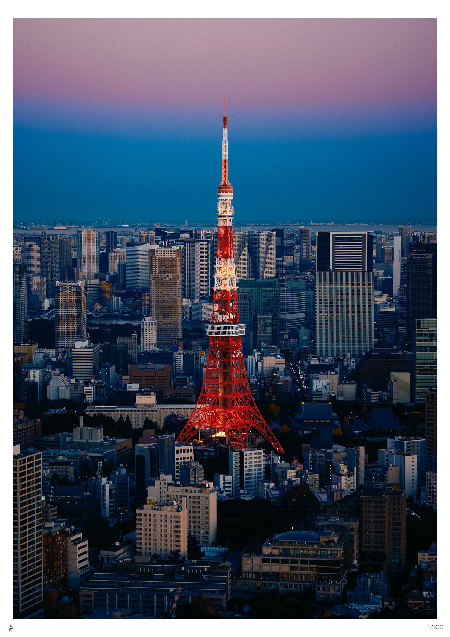 Shades of Tokyo Tower unframed presentation