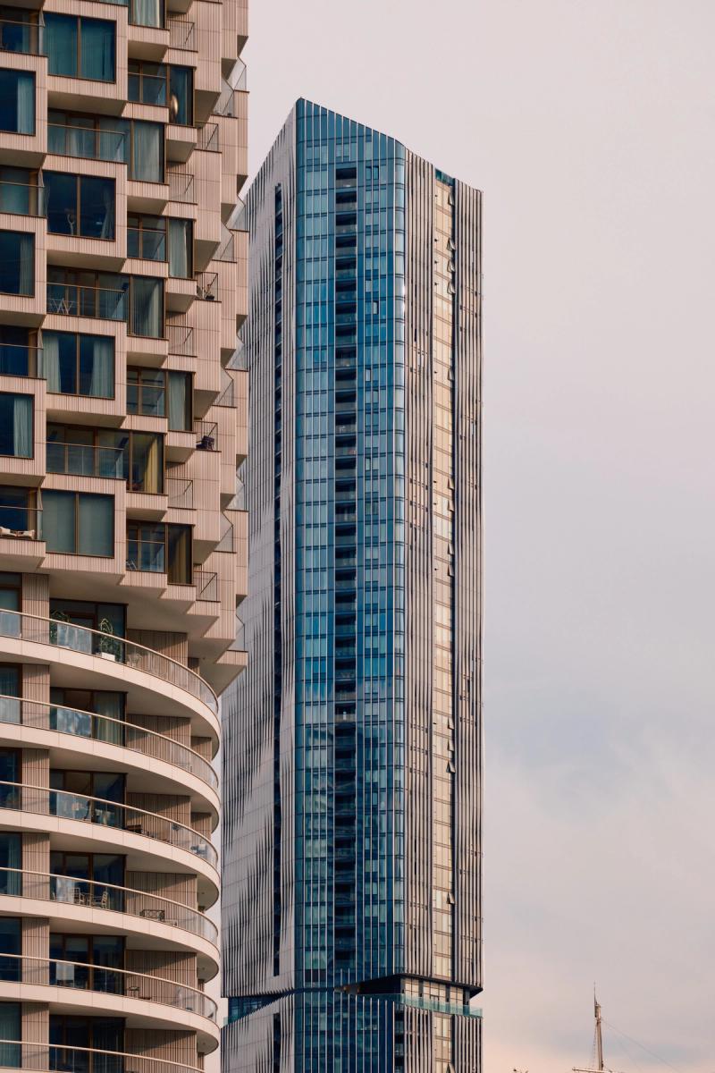 Canary Wharf Architecture buildings at sunset