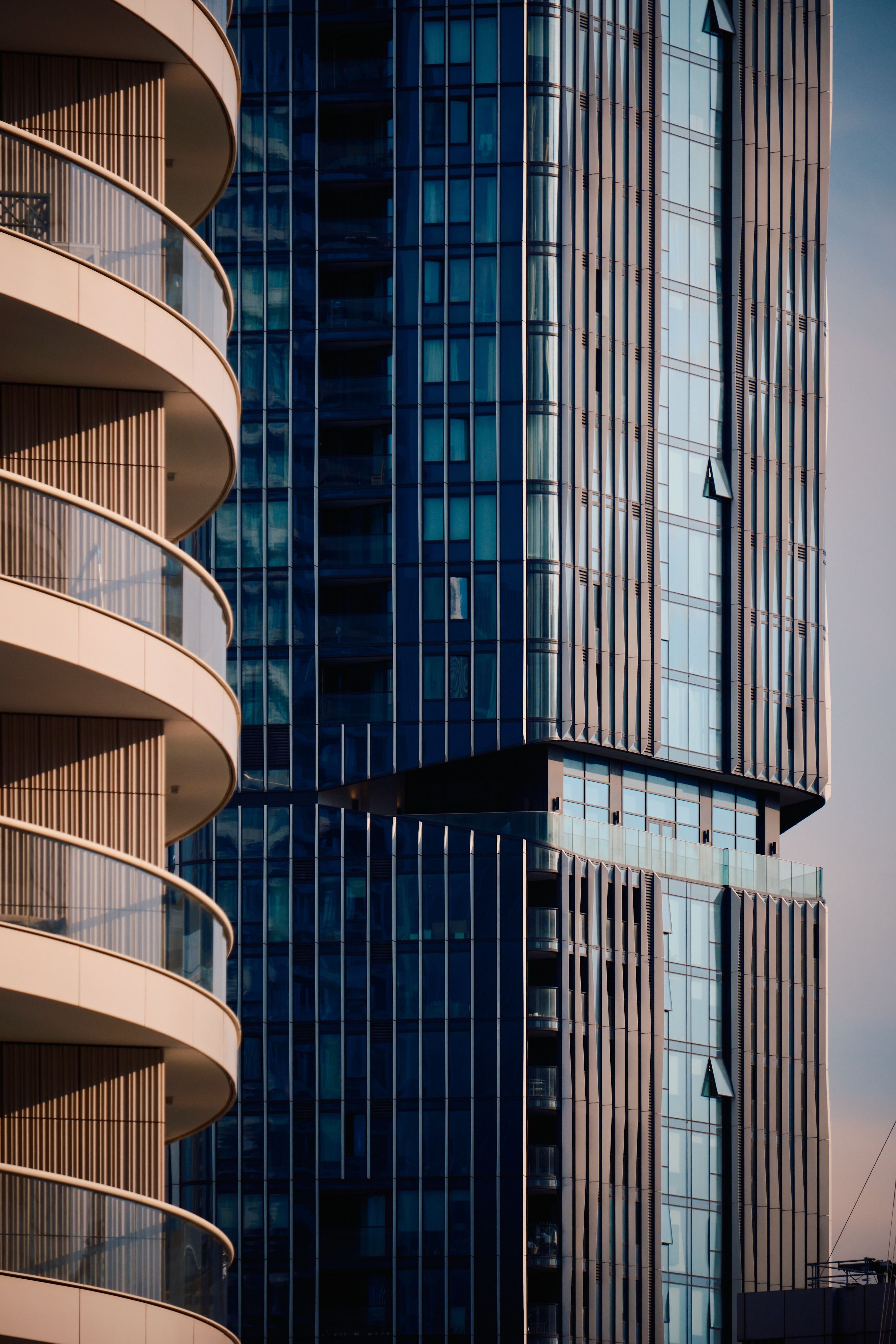 Canary Wharf Architecture buildings at sunset