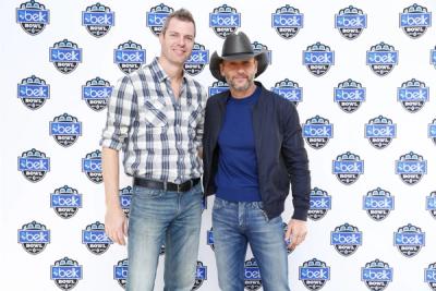 Celebrity talent booking veteran, Matthew Thomas, with Tim McGraw backstage before a live event