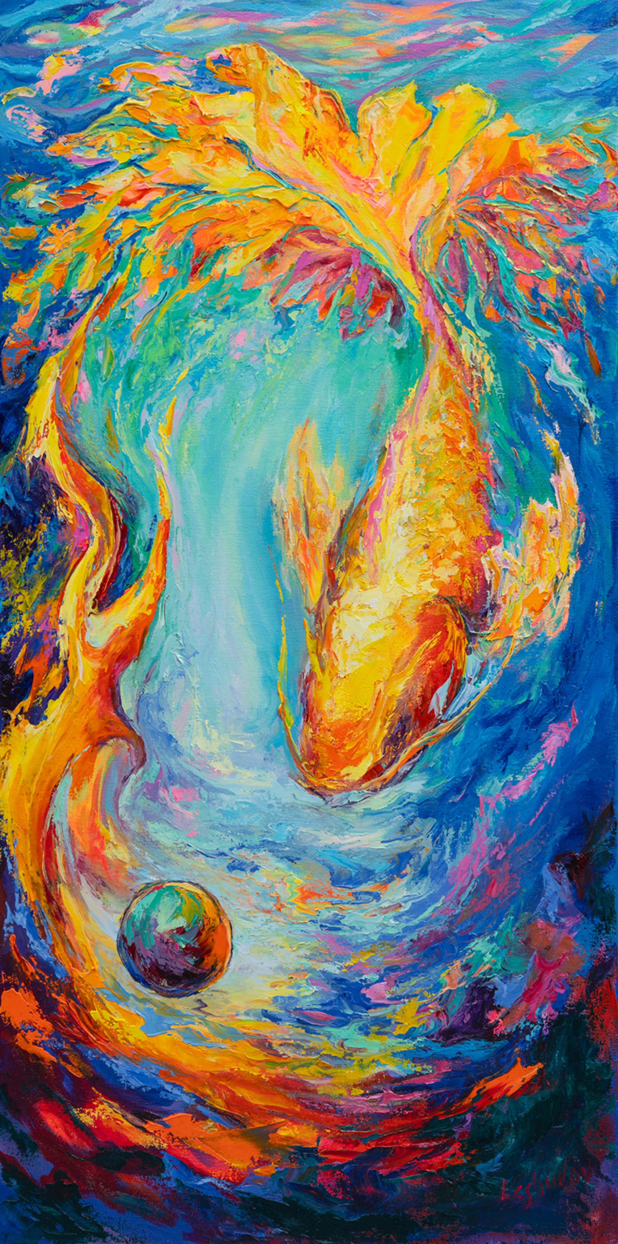 Enigma Koi Carp, oil on canvas, by Vitaly Leshukov