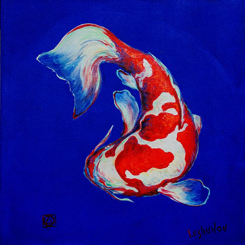 Koi On A Blue Background