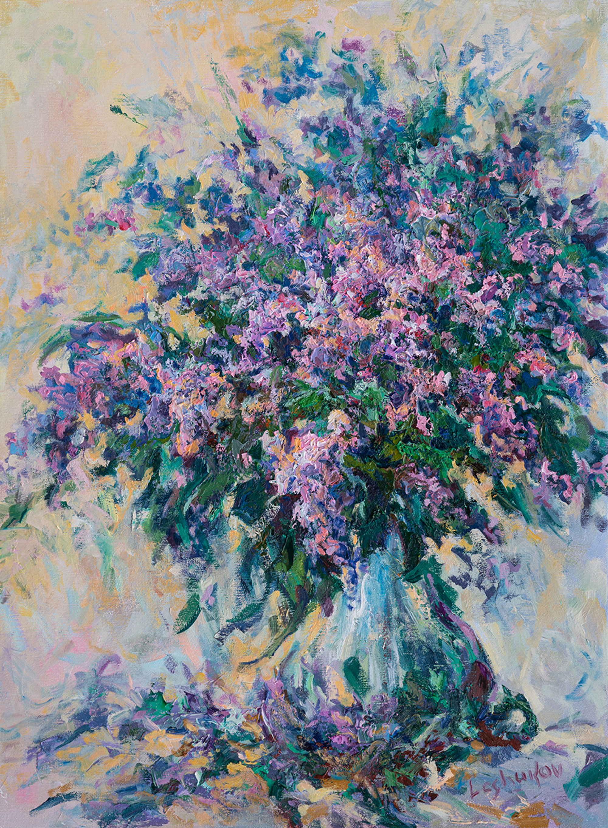 Lilac, oil on canvas, by Vitaly Leshukov