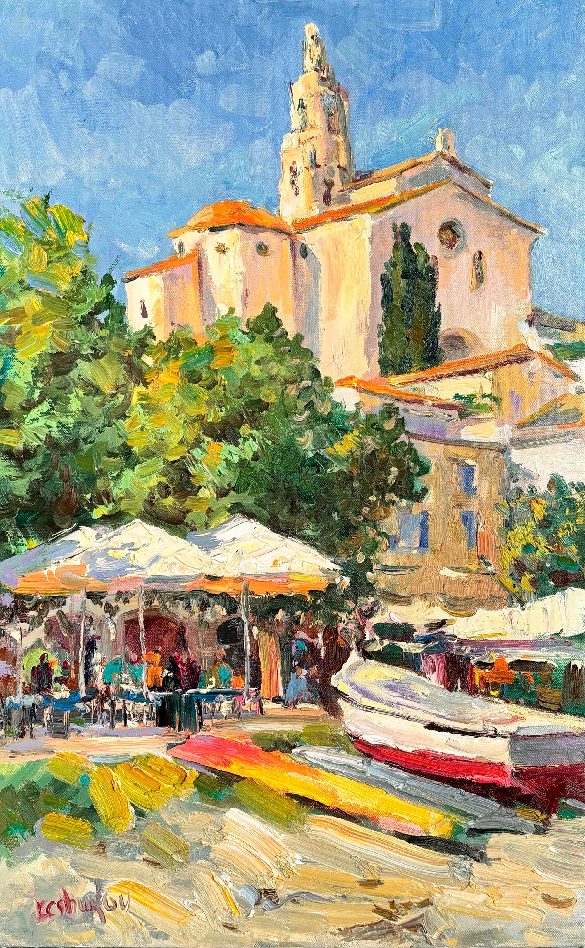 Cadaques desde la palya, oil on canvas, by Vitaly Leshukov