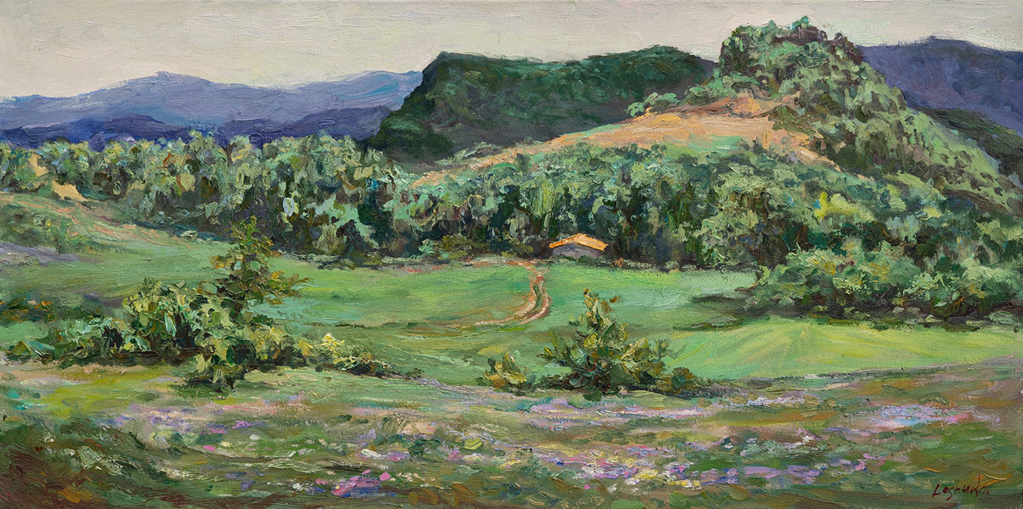 Fortess Rocabruno (Spanish Pyrenees), oil on canvas, by Vitaly Leshukov