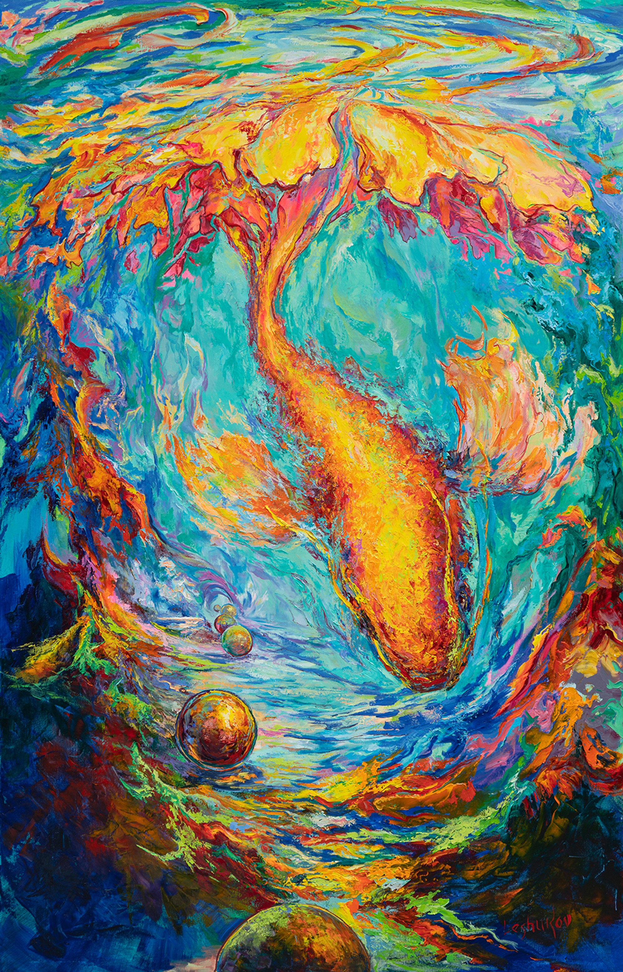Enigma Goldfish, oil on canvas, by Vitaly Leshukov