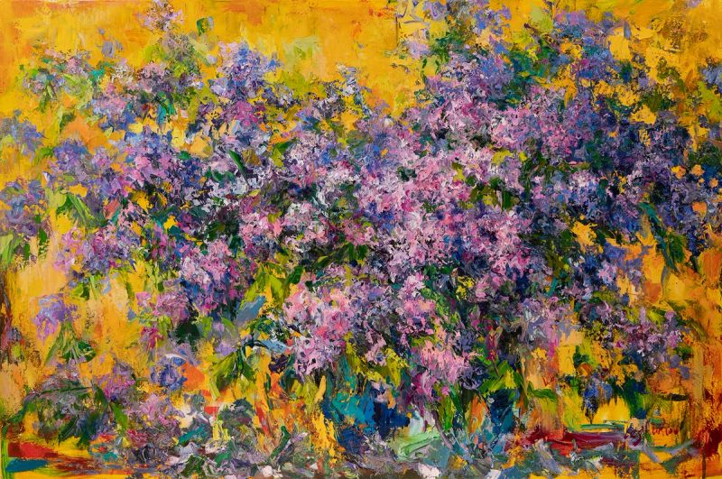 Lilac On A Yellow Background