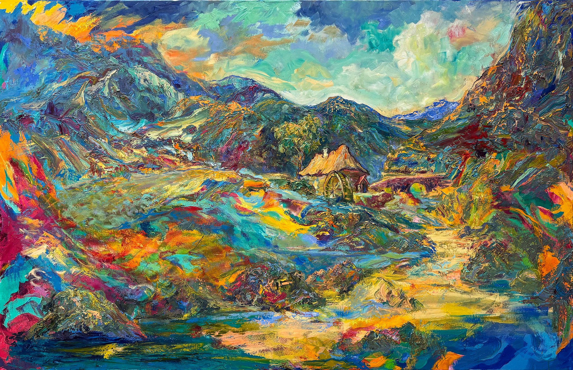 When the Morning Mist Clears, oil on canvas, by Vitaly Leshukov