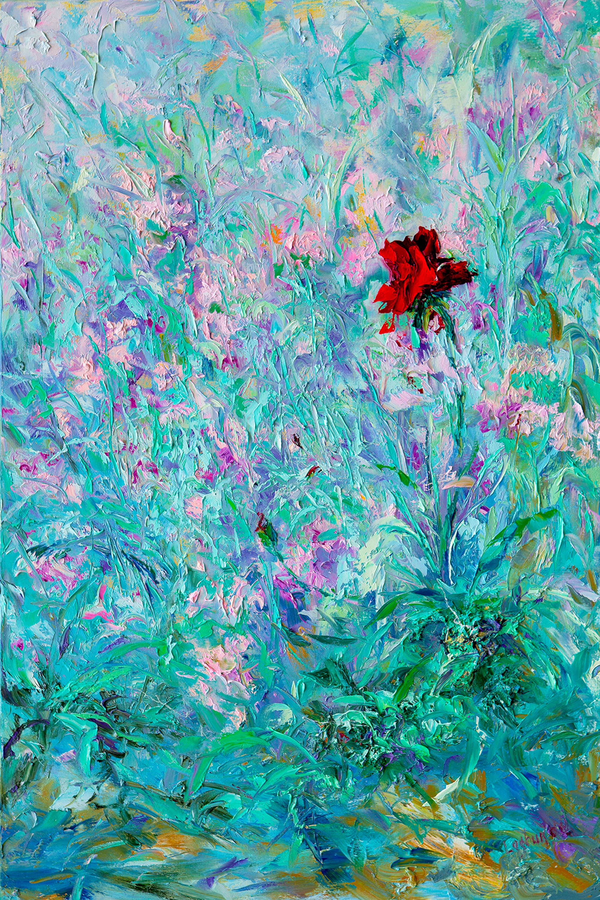 Wild Rose, oil on canvas, by Vitaly Leshukov